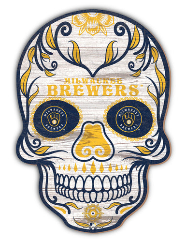 Fan Creations Holiday Home Decor Milwaukee Brewers Sugar Skull 12in