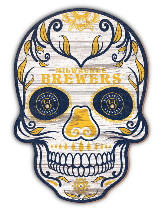 Fan Creations Holiday Home Decor Milwaukee Brewers Sugar Skull 12in