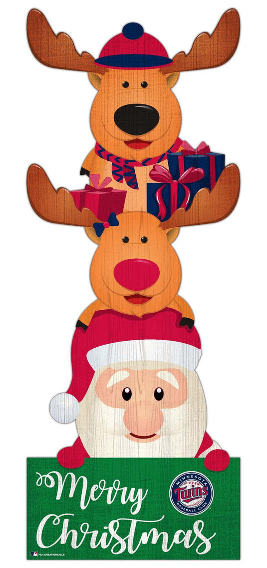 Fan Creations Holiday Home Decor Minnesota Twins Santa Stack 31in Leaner