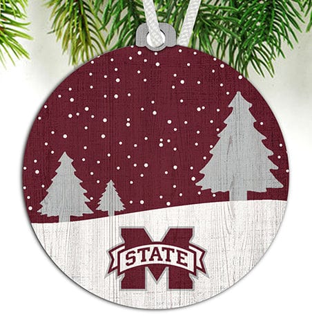 Fan Creations Ornament Mississippi State University Snow Scene Ornament