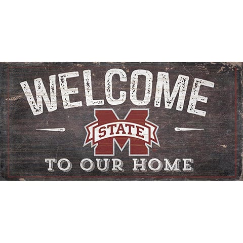 Fan Creations 6x12 Horizontal Mississippi State Welcome Distressed 6 x 12