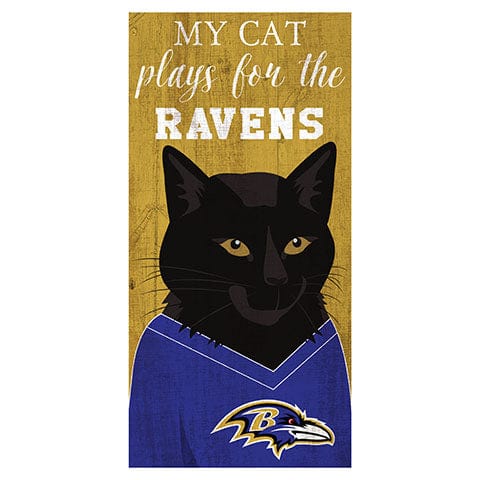 Fan Creations 6x12 Horizontal My Cat Plays For The Baltimore Ravens 6x12 Sign