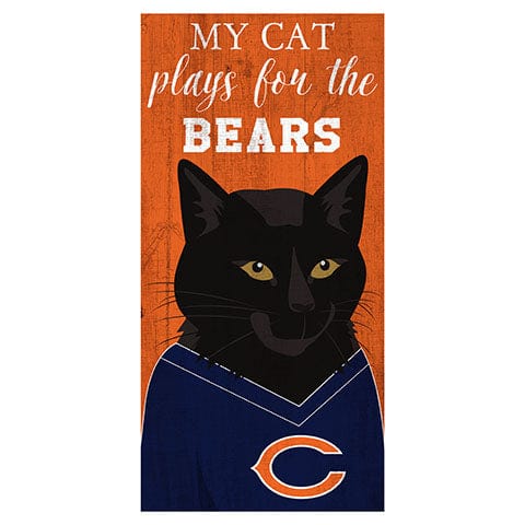 Fan Creations 6x12 Horizontal My Cat Plays For The Chicago Bears 6x12 Sign