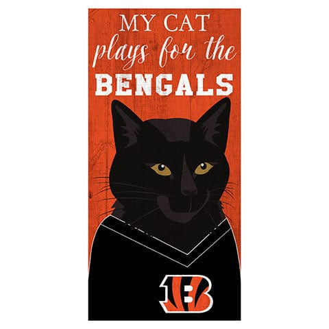 Fan Creations 6x12 Horizontal My Cat Plays For The Cincinnati Bengals 6x12 Sign