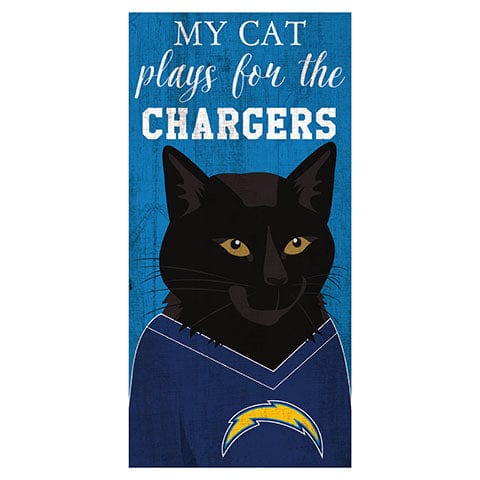 Fan Creations 6x12 Horizontal My Cat Plays For The Los Angeles Chargers 6x12 Sign