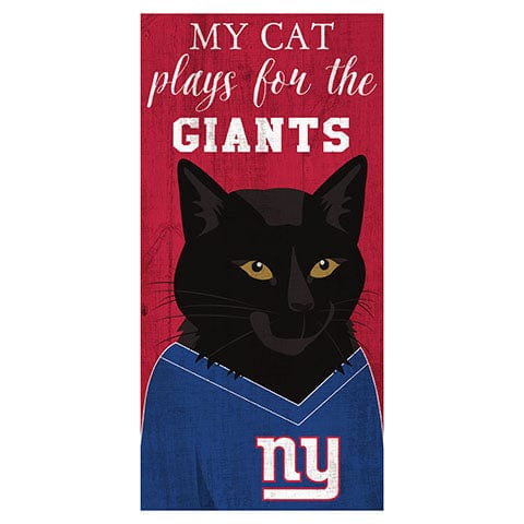 Fan Creations 6x12 Horizontal My Cat Plays For The New York Giants 6x12 Sign