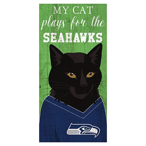 Fan Creations 6x12 Horizontal My Cat Plays For The Seattle Seahawks 6x12 Sign