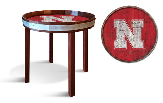 Fan Creations Wall Decor Nebraska  Barrel Top Side Table
