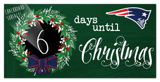 Fan Creations Holiday Home Decor New England Patriots Chalk Christmas Countdown 6x12