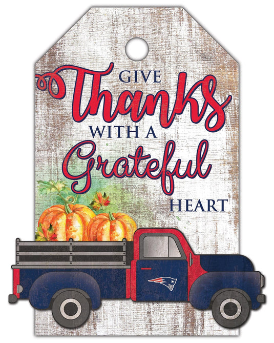 Fan Creations Holiday Home Decor New England Patriots Gift Tag and Truck 11x19