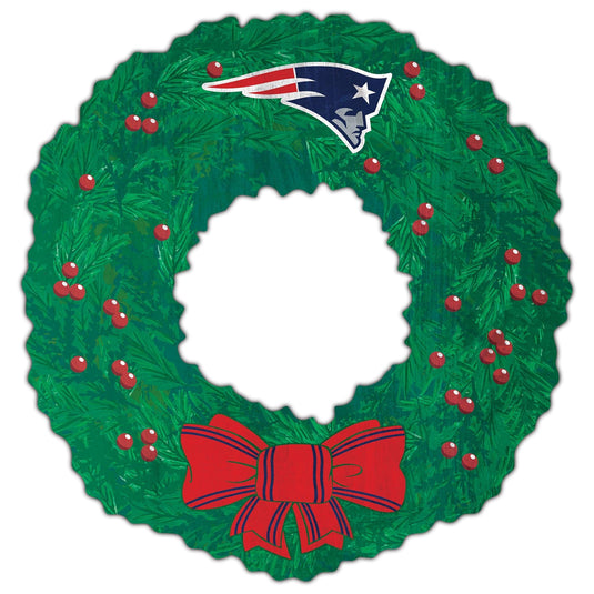 Fan Creations Holiday Home Decor New England Patriots Team Wreath 16in