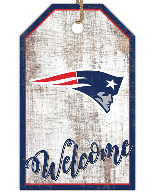 Fan Creations Holiday Home Decor New England Patriots Welcome 11x19 Tag