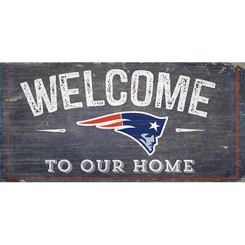 Fan Creations 6x12 Horizontal New England Patriots Welcome Distressed 6 x 12
