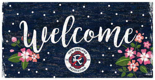 Fan Creations 6x12 Horizontal New England Revolution Welcome Floral 6x12 Sign