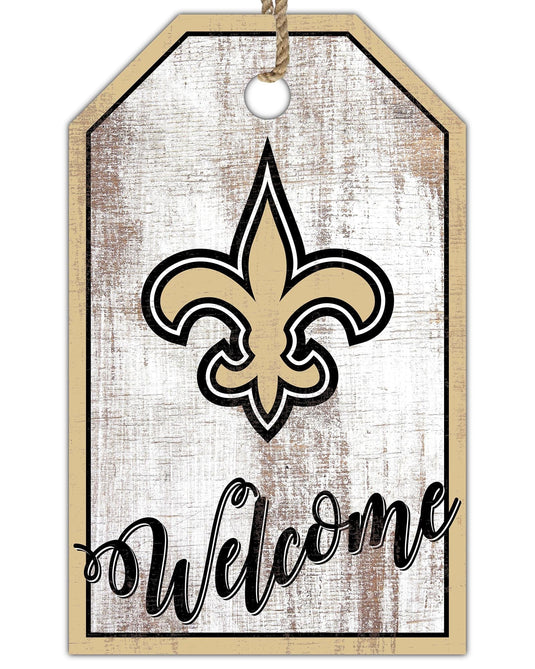 Fan Creations Holiday Home Decor New Orleans Saints Welcome 11x19 Tag