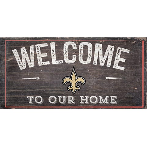 Fan Creations 6x12 Horizontal New Orleans Saints Welcome Distressed 6 x 12
