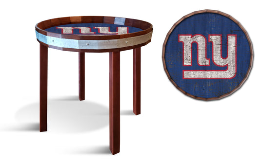 Fan Creations Wall Decor New York Giants  Barrel Top Side Table