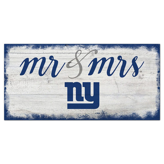 Fan Creations 6x12 Horizontal New York Giants Script Mr & Mrs 6x12 Sign