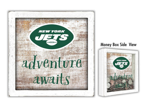 Fan Creations Desktop Stand New York Jets Adventure Awaits Money Box