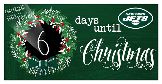 Fan Creations Holiday Home Decor New York Jets Chalk Christmas Countdown 6x12
