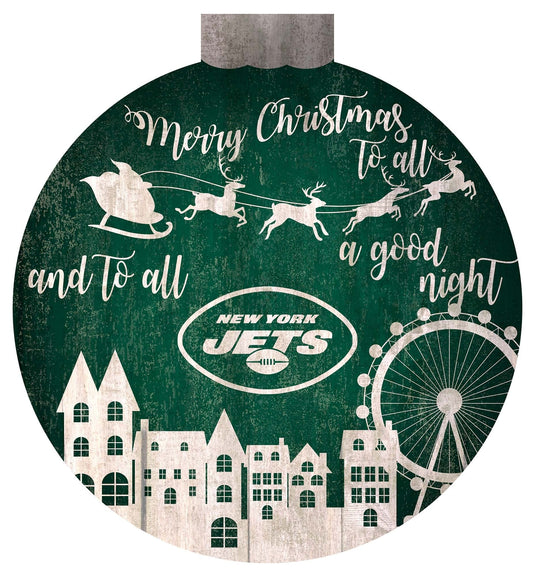 Fan Creations Holiday Home Decor New York Jets Christmas Village 12in