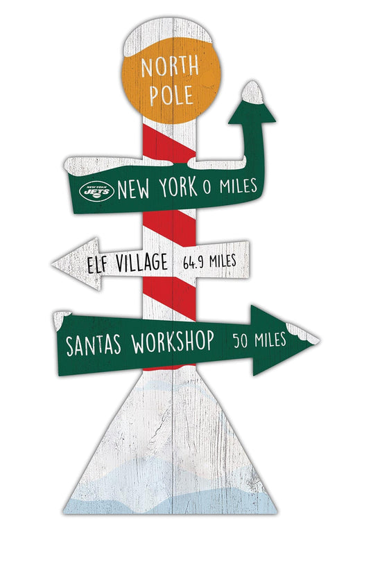 Fan Creations Holiday Home Decor New York Jets Directional North Pole