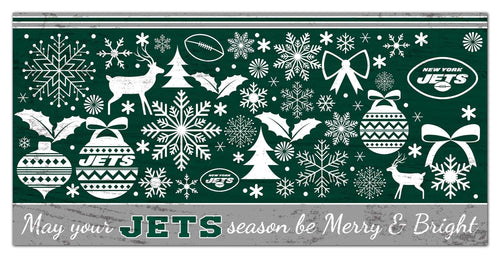 Fan Creations Holiday Home Decor New York Jets Merry and Bright 6x12