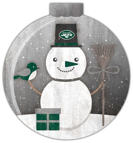 Fan Creations Holiday Home Decor New York Jets Snowglobe 12in Wall Art