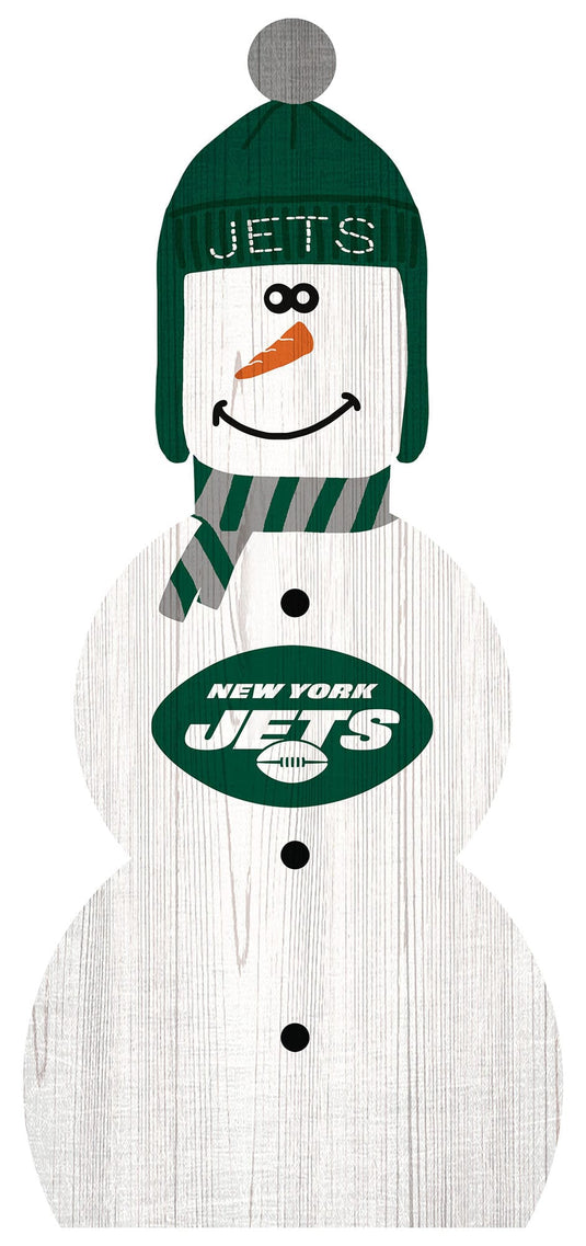 Fan Creations Holiday Home Decor New York Jets Snowman 31in Leaner