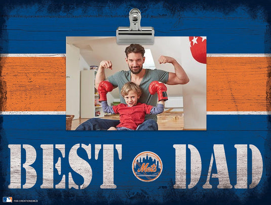 Fan Creations Desktop Stand New York Mets Best Dad With Stripe Clip Frame