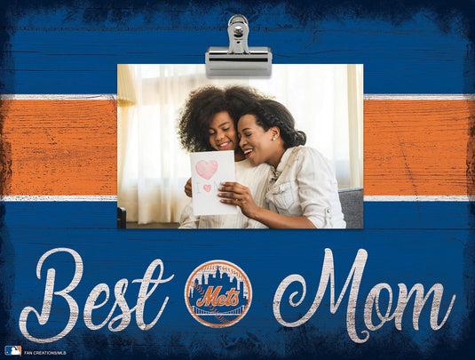 Fan Creations Desktop Stand New York Mets Best Mom With Stripe Clip Frame