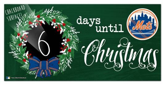 Fan Creations Holiday Home Decor New York Mets Chalk Christmas Countdown 6x12