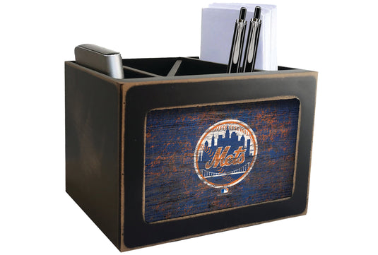 Fan Creations Desktop Stand New York Mets Distressed Desktop Organizer With Team Color