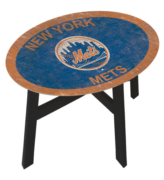 Fan Creations Home Decor New York Mets  Distressed Side Table With Team Colors