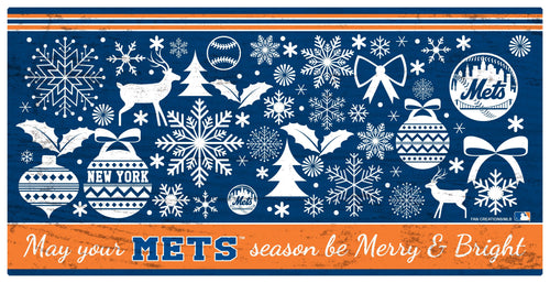 Fan Creations Holiday Home Decor New York Mets Merry and Bright 6x12