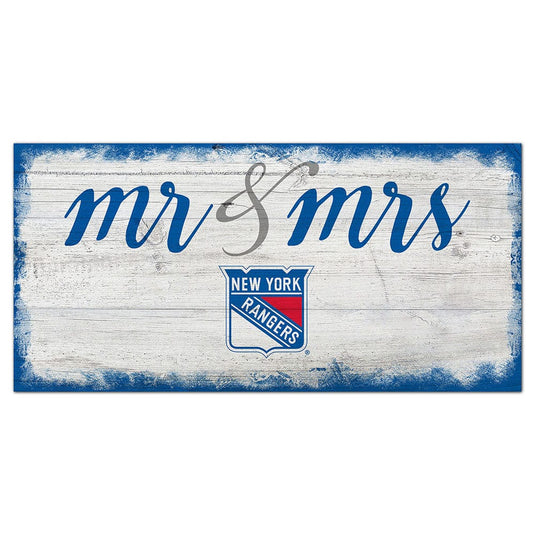 Fan Creations 6x12 Horizontal New York Rangers Script Mr & Mrs 6x12 Sign