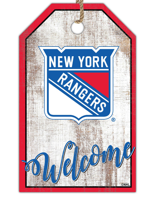 Fan Creations Holiday Home Decor New York Rangers Welcome 11x19 Tag