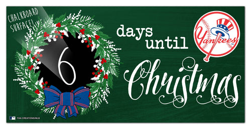 Fan Creations Holiday Home Decor New York Yankees Chalk Christmas Countdown 6x12