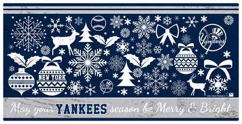 Fan Creations Holiday Home Decor New York Yankees Merry and Bright 6x12