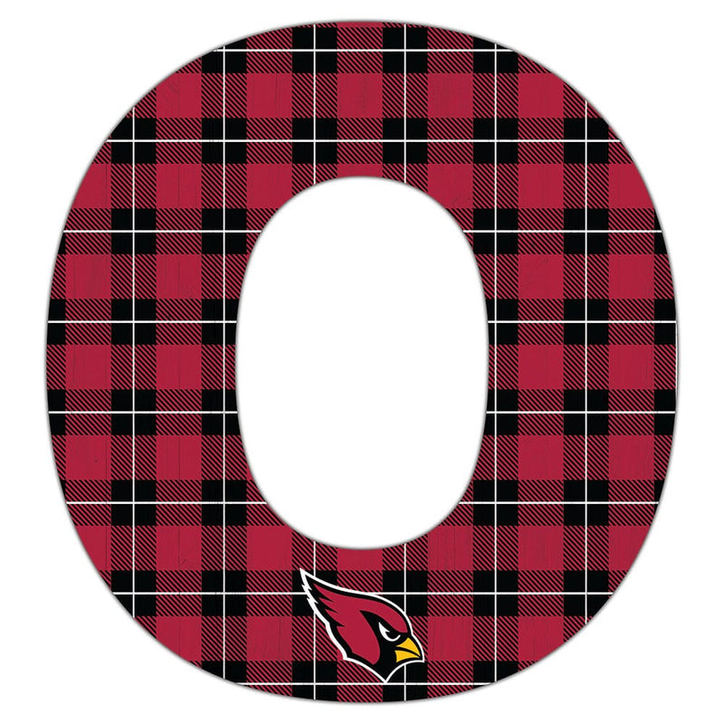 Load image into Gallery viewer, Fan Creations 24&quot; Wall Art O Arizona Cardinals 24in Plaid Pattern Letter
