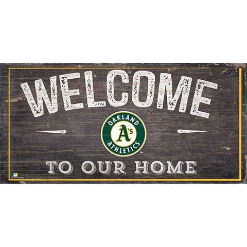 Fan Creations 6x12 Horizontal Oakland Athletics Welcome Distressed Sign