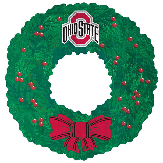 Fan Creations Holiday Home Decor Ohio State Team Wreath 16in