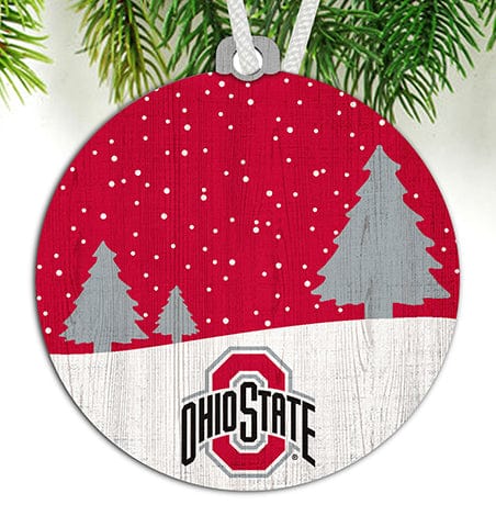 Fan Creations Ornament Ohio State University Snow Scene Ornament