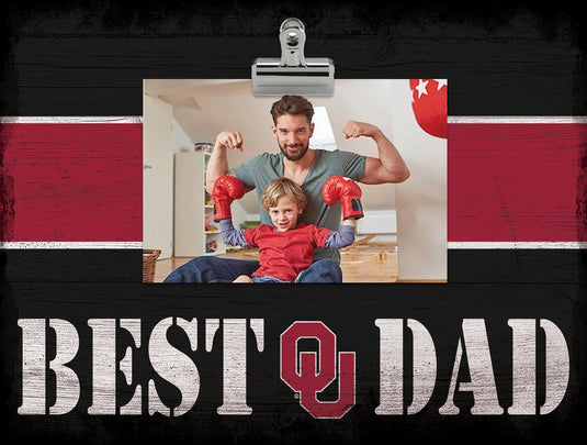 Fan Creations Desktop Stand Oklahoma Best Dad With Stripe Clip Frame