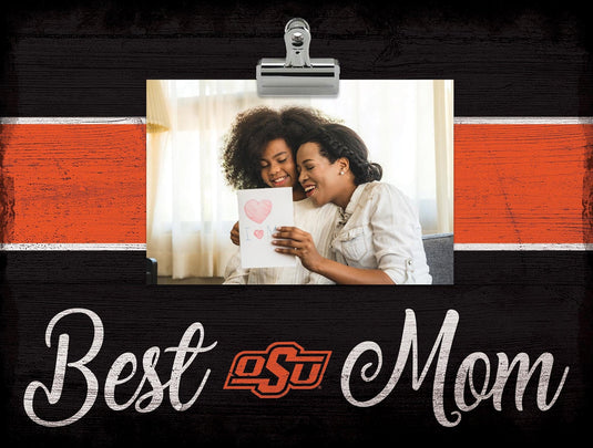 Fan Creations Desktop Stand Oklahoma State Best Mom With Stripe Clip Frame