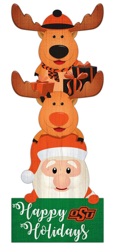Fan Creations Holiday Home Decor Oklahoma State Santa Stack 31in Leaner
