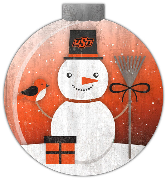 Fan Creations Holiday Home Decor Oklahoma State Snowglobe 12in Wall Art