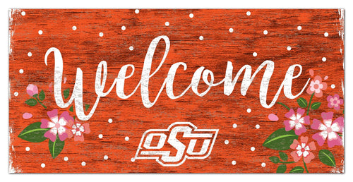 Fan Creations 6x12 Horizontal Oklahoma State Welcome Floral 6x12 Sign