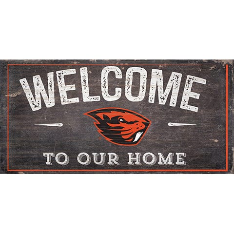 Fan Creations 6x12 Horizontal Oregon State Welcome Distressed 6 x 12