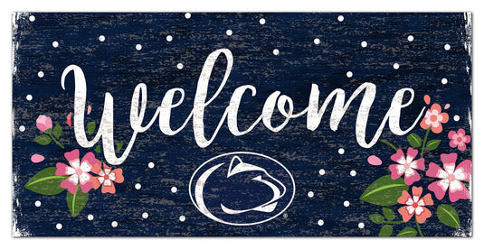 Fan Creations 6x12 Horizontal Penn State University Welcome Floral 6x12 Sign